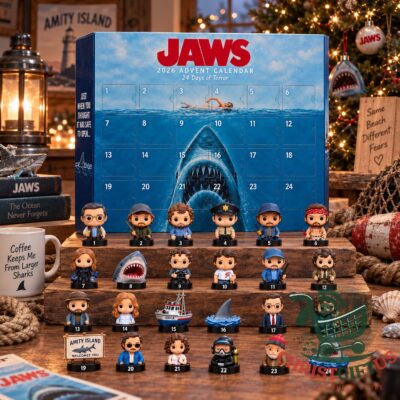Jaws 2026 24 Days of Terror Advent Calendar - front view with numbered doors