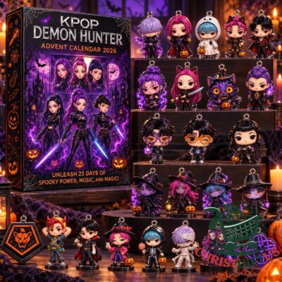 K-Pop Demon Hunters Halloween 2026 Advent Calendar - front box artwork with character charms