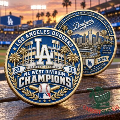 Los Angeles Dodgers 2026 NL West Division Champions Coin - front angled view