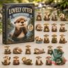 Lovely Otter 24 Acrylic Ornament Advent Calendar 2026 - box with otter ornament designs