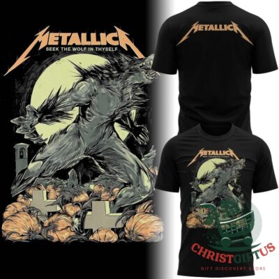 Metallica Halloween 2026 Seek the Wolf in Thyself T-Shirt - full front graphic close-up