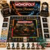 Mortal Kombat 2026 Monopoly Board Game - complete board, cards, currency, dice, and figurines displayed