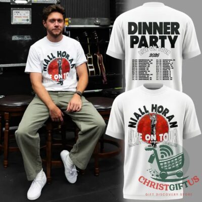 Niall Horan Dinner Party Across the World Tour 2026 T-Shirt - front and back views