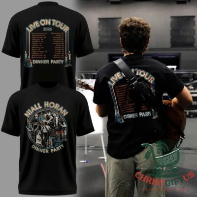 Niall Horan Live on Tour 2026 Dinner Party T-Shirt - front and back views