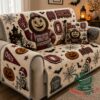 Ohio State Buckeyes Halloween 2026 Tufted Sofa Cover Pillow Set - angled view with Brutus pillow and