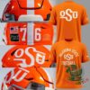 Oklahoma State Cowboys Football 1976-2026 T-Shirt - front and back views with helmet collage