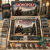 Outlander Collector Edition Monopoly 2026 Board Game - complete game layout with box, board, cards, and tokens