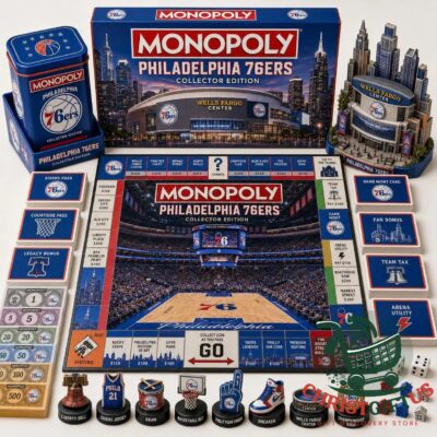 Philadelphia 76ers NBA 2026 Board Game - full layout with board and game components