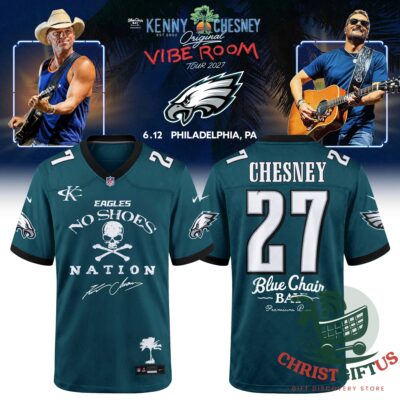 Philadelphia Eagles Kenny Chesney Original Vibe Room Tour 2027 Jersey - front and back views