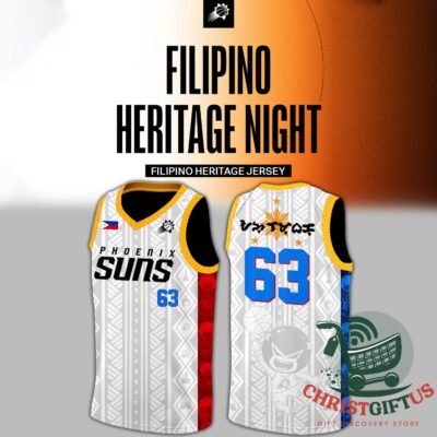 Phoenix Suns Filipino Heritage Night Basketball Jersey - front and back views