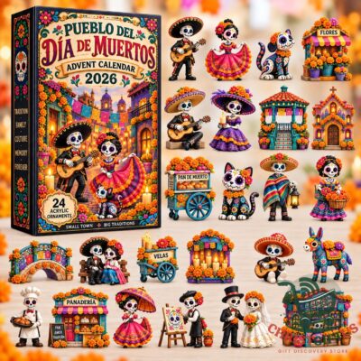 Pueblo del Día de Muertos 2026 Advent Calendar - front box artwork