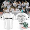 Queens 2026 WPBL Champions Baseball Jersey - front view with Queens lettering
