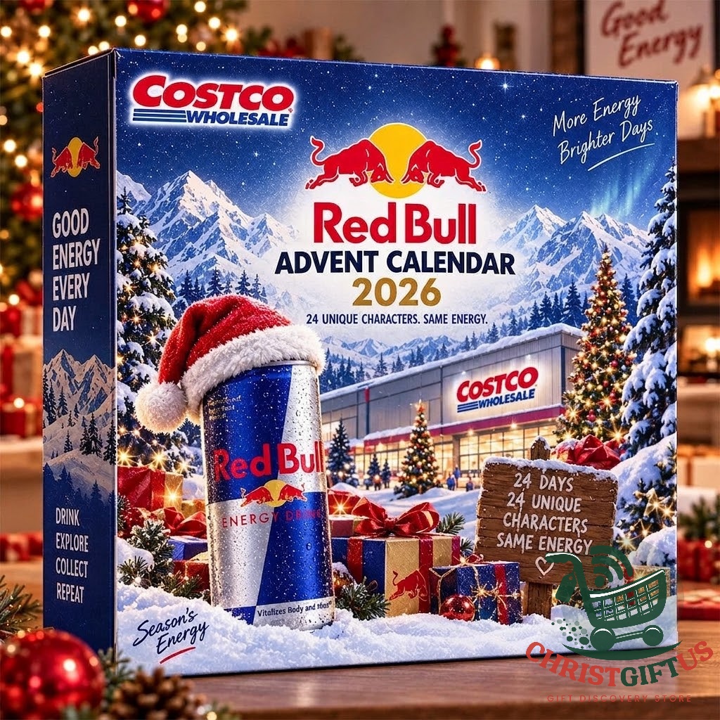 Red Bull Costco 2026 Advent Calendar - front and side box view