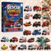 Rescue Vehicles 24 Acrylic Ornaments Advent Calendar 2026 - front box artwork with emergency vehicles