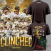 San Diego Padres 2026 Postseason Clinched T-Shirt - front and back views
