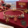 San Francisco 49ers 2026 Charm Bracelet - full bracelet with themed football charms
