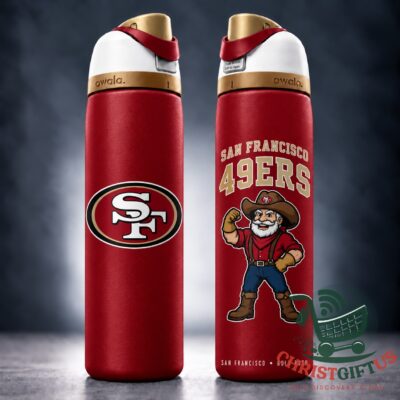 San Francisco 49ers Sourdough Sam 2026 Water Bottle - logo side view