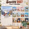 Snoopy 2027 Wall Calendar - full front view showing all twelve monthly illustrations