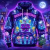 Snoopy Christmas 3D Hoodie 2026 - front view with neon holiday character artwork