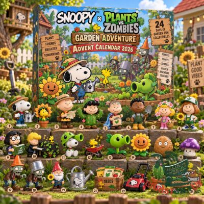 Snoopy x Plants vs. Zombies Garden Adventure Advent Calendar 2026 - front box view