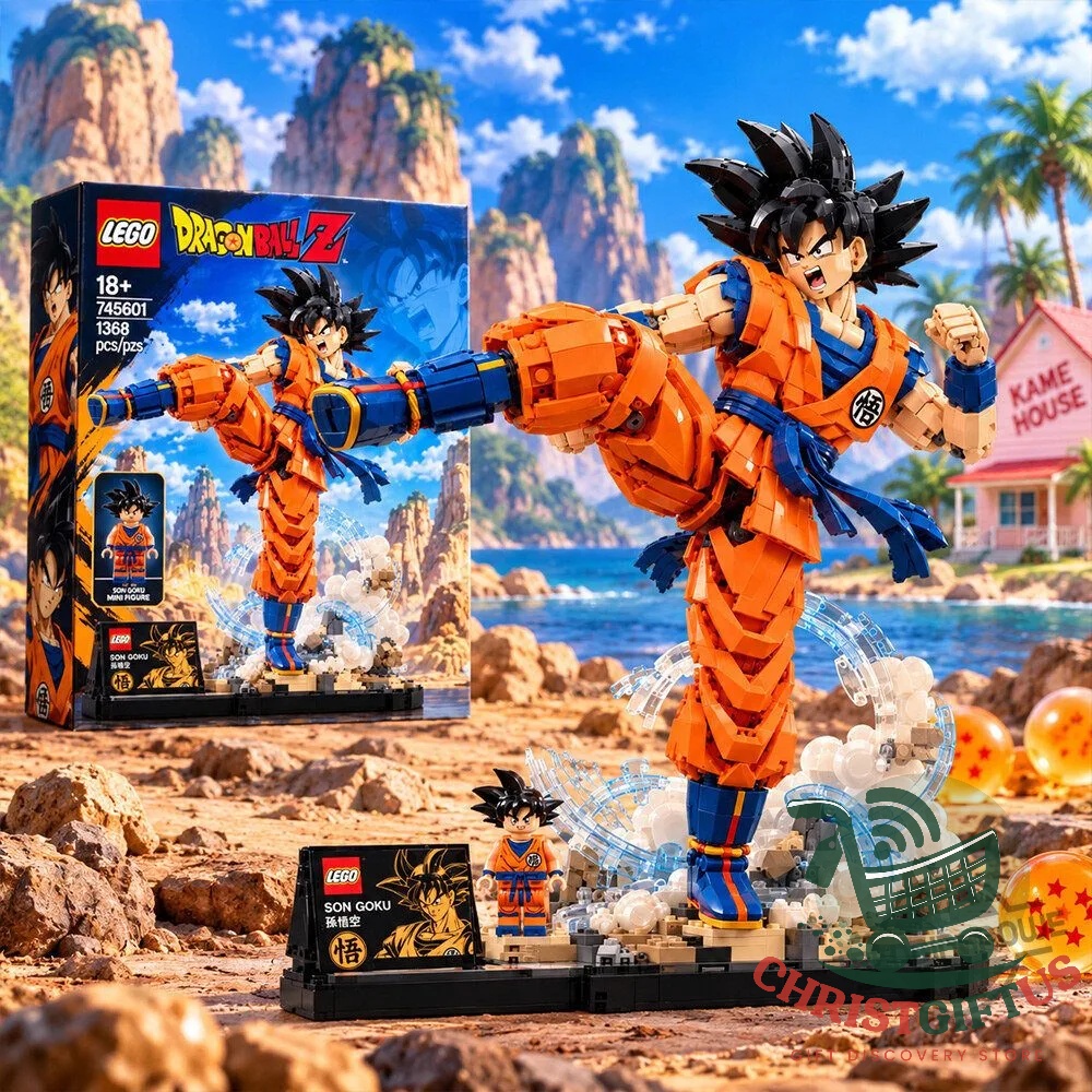 Son Goku Dragon Ball Z building set with box and assembled figure display