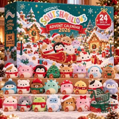 Squishmallows Christmas 2026 Advent Calendar - front view with numbered plush characters