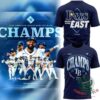 Tampa Bay Rays 2026 American League East Division Champions T-Shirt - front and back views