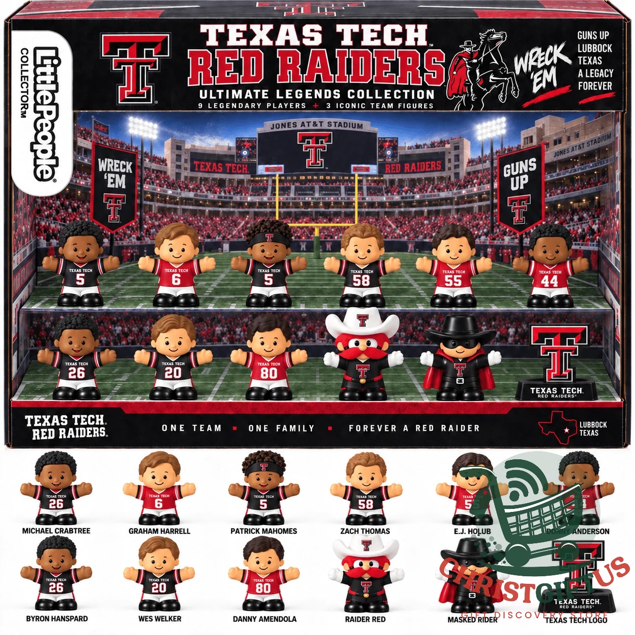 Texas Tech Red Raiders 2026 Collection Collector Set - boxed front view with figures