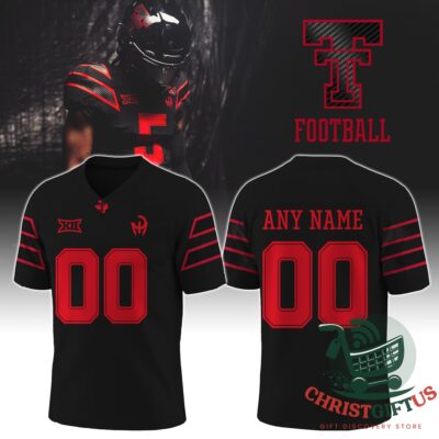 Texas Tech Red Raiders "Let's Ride" Custom Football Jersey - front and back views