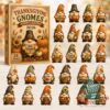 Thanksgiving Gnomes 2026 Advent Calendar - front view with illustrated box and wooden gnomes