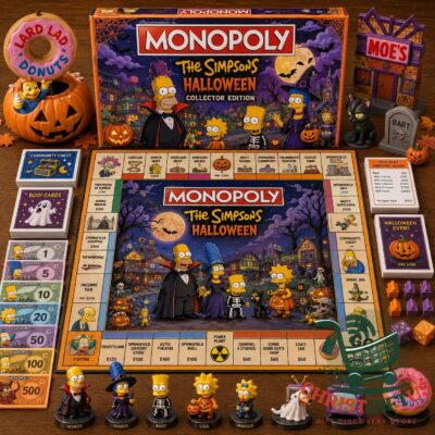 The Simpsons Halloween 2026 Monopoly Board Game - complete board, box, cards, tokens, and playing pieces
