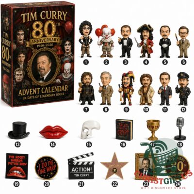 Tim Curry 80th Anniversary 2026 Advent Calendar - box and 24 numbered character designs