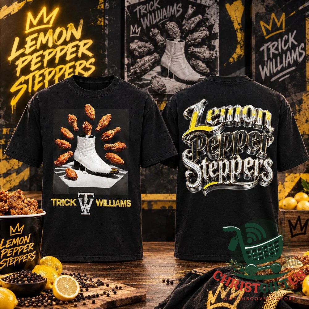 Trick Williams Lemon Pepper Steppers WWE T-Shirt - front and back views displayed together