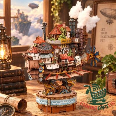 Trybuildora Studio Ghibli Howl's Moving Castle Moving Wizard Castle 3D Wooden Puzzle - assembled castle front