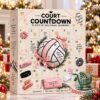 Volleyball Court Countdown Advent Calendar 2026 - front view showing numbered compartments and volleyball