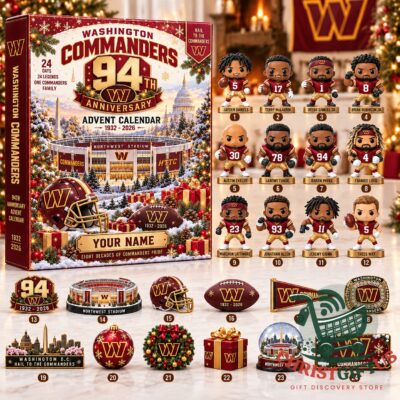 Washington Commanders 94th Anniversary 2026 Advent Calendar - front box with collectible figures