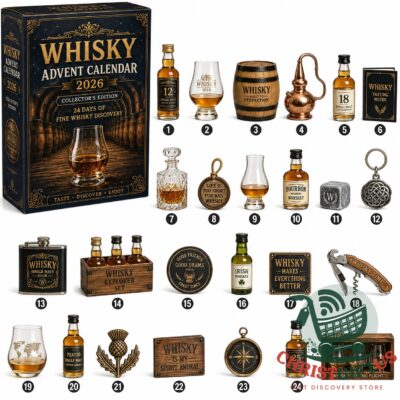 Whisky 2026 Collector's Edition Advent Calendar - front box with numbered whisky accessories displayed